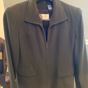 Dana Buchman Olive Hip length Blazer Size 12Petite